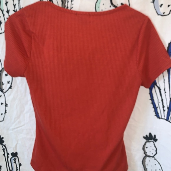 Burnt Orange Rue 21 Fitted Button Down Too - Picture 2 of 3